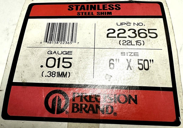 LAB LSM0V25 Curved Shims, 0.0015 Stainless Steel, 25/Vial