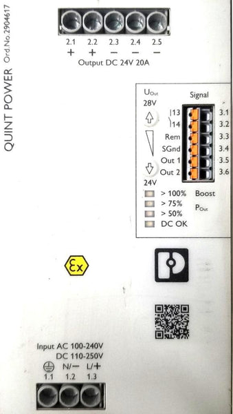 Phoenix Contact QUINT4-PS/1AC/24DC/20/+ Power Supply 2904617
