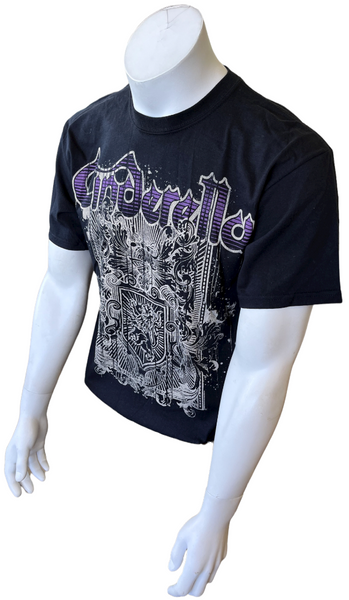 Gildan Men's Cinderella Band Graphic Black Short Sleeve Shirt Size Med