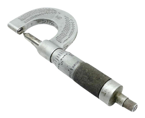 Brown & Sharpe No. 153 Screw Thread Micrometer NS&V 14-20 0-1"