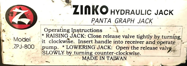 Zinko ZPJ-800 Panta Graph Hydraulic Jack 0.8 Ton