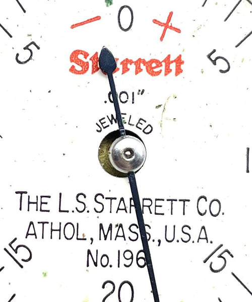 L.S. Starrett No. 196 Universal Back Plunger Dial Indicator Kit .001