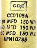 (Lot of 3) CDE CC0105A Capacitor 30/50MFD 150WV DC Voltage