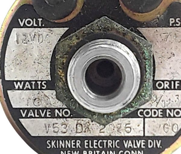 Honeywell Skinner V53DK2075 Solenoid Valve 12VDC 10W 75PSI 1/4NPT