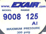 Exair 9008 Pressure Regulator With Gauge 1/4" NPT 300PSIG MAX Range 125