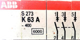 ABB S-273-K-63-A Circuit Breaker 277/480VAC 3 Pole