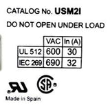 (Lot of 3) Gould Ultrasafe USM21 Fuse Holder 2-Pole W/ Display Indicator