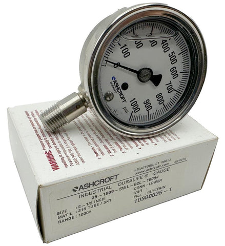 Ashcroft 25-1009-SWL-02L-1000 Pressure Gauge 2-1/2"