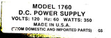 BK Precision 1760 Triple Output DC Power Supply 120V 60Hz 350W