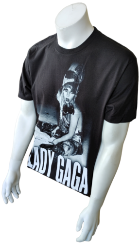 Tultex Men's Lady Gaga The Born This Way Ball Graphic Black Shirt Size