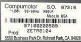 Parker ZETA6104 Compumotor Servo Drive 120V 50/60Hz 900VA