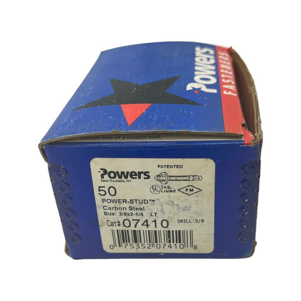 Powers Fasteners 07410 Carbn Steel PowerStud Fasteners 50 Pack 3/8 x