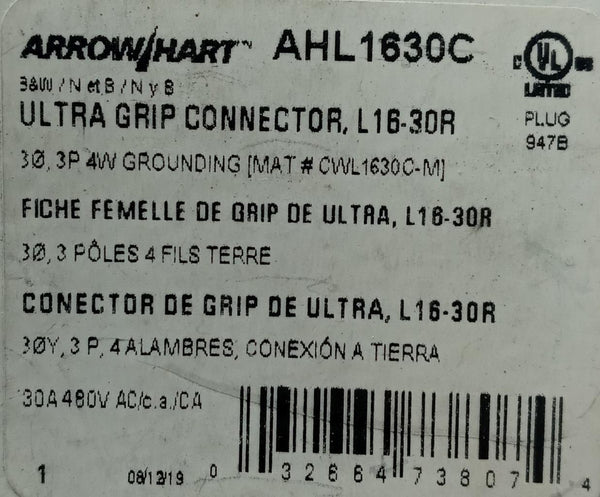 NEW X3 Eaton/Arrow Hart CS6364EX 125/250V 50A Locking Cord Plug Non-Nema Female - Foto 4