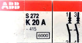 ABB S-272-K-20-A Circuit Breaker 277/480VAC 2 Pole 10kA