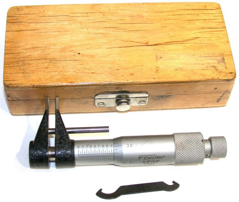 Fowler .001" Inside 0.2"-1.2" Micrometer with Case
