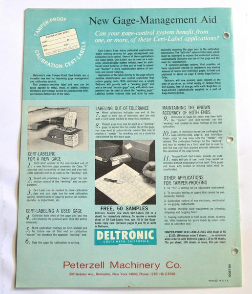 DELTRONIC GAGEGUIDE BROCHURE