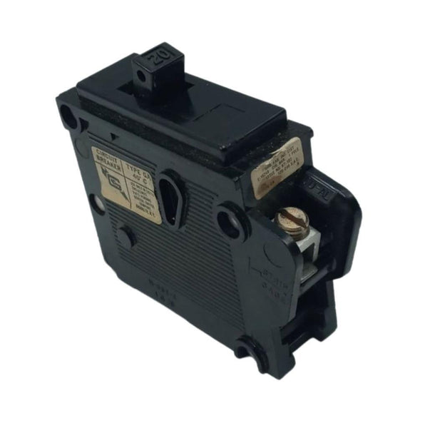 General Switch GA120 1 Pole Circuit Breaker 20A 120/240VAC Surplus