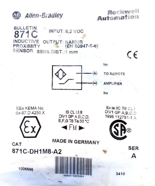 AllenBradley 871CDH1M8A2 Series A Inductive Proximity Sensor 1mm Ra