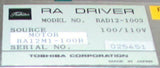 Toshiba  RAD12-1003  AC Servodriver Controller 100/110 VAC For Motor RA12M1-100R