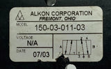 Alkon Corp. 150-03-011-03 4-Way Air Pilot Valve 1/8 NPT W/ ARO F01 Control Valve