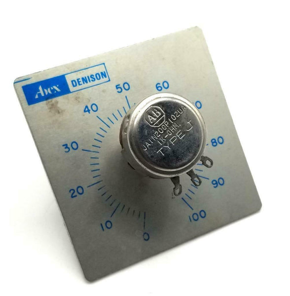 Allen Bradley JA1N200P102UA Potentiometer W/ Knob and Plate 1K Ohm