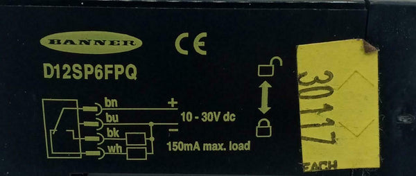 Capteur Photoélectrique BANNER S18SP6FF50Q - 10-30VDC, PNP, Portée 50mm - Détection Précise