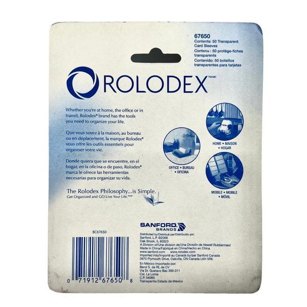 Rolodex 67650 Transparent Business Card Sleeves New Package Of 50