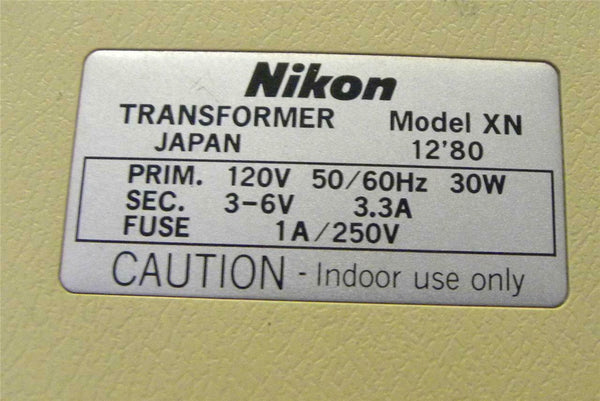 Nikon XN Transformer 120 VAC Input 3.3 Amps