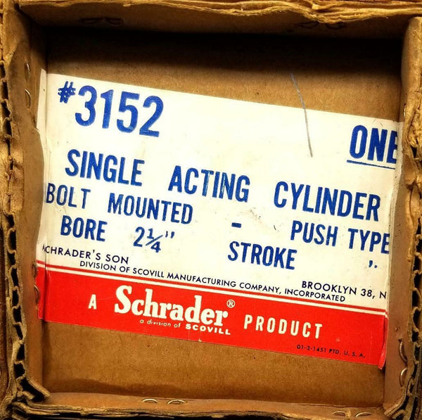 Schrader Bellows 3152C Single Acting Cylinder Bolt Mounted 21/4" Bore