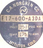 Norgren F17-600-A3DA Filter Inlet 250-PSIG. MAX TEMP 175°F MAX