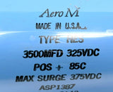 Aero M Type HES Capacitor 3500 MFD 325 VDC Max Surge 375 VDC ASP1387