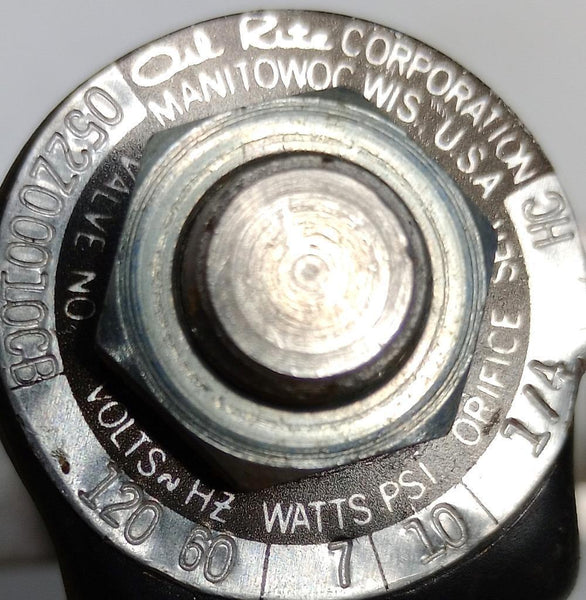 Oil Rite 052Z00010CB Solenoid Valve W/ Polycarbonate Reservoir 120V 60