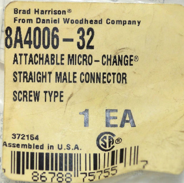 NEW DANIEL WOODHEAD 8A400632 ATTACHABLE MICROCHANGE STRAIGHT MALE