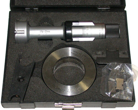 Fowler Bowers 1 3/8"-2" .00025" Bore Micrometer W/ Master 52-255-022 Calibrated