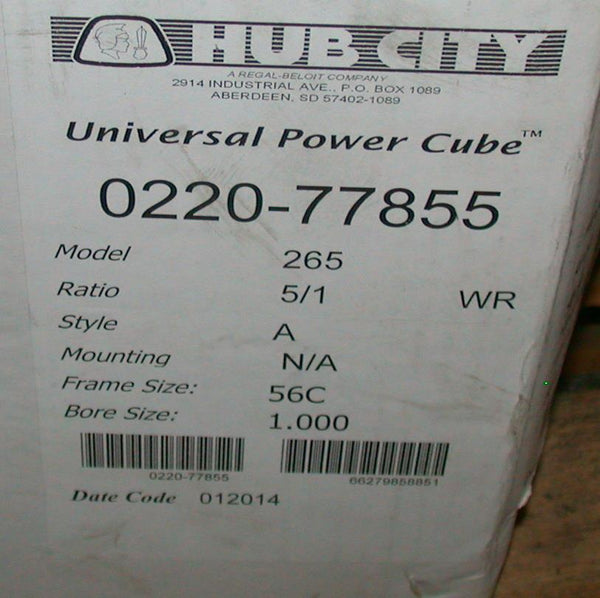New Hub City 260 Series 022077855 Gearbox Ratio 5 1 56C Frame