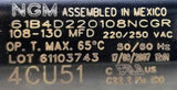 NGM 61B4D220108NCGR Motor Start Capacitor 220-250VAC 50-60Hz 108-130 MFD 4CU51