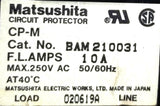 Matsushita CP-M Circuit Protector BAM210031 F.L. Amps 10A 50-60Hz (Lot of 3)