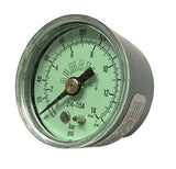 Numatics 214-115A Pressure Gauge 0-200 PSI 0-14 Bar 1/8" NPT Back Mount