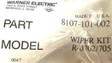 Warner 8107-101-002 Ball Screw Wiper Kit R-0702/705 W/ Wiper Motor