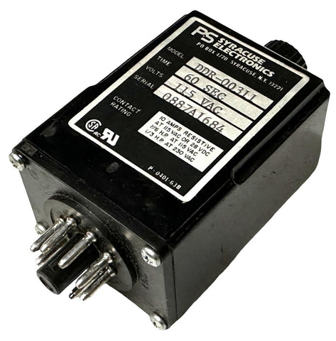 PS Syracuse DDR-00311 Timing Relay 60 Sec 115VAC 0887A1684 P-0401-63B P-0401-638