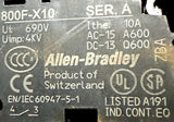 Allen-Bradley 800F-X10 Contact Block W/ Two Additional Contact Blocks W/ Toggle