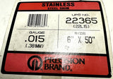 Precision 22365 Stainless Steel Shim 0.15" Gauge 6" x 50" 22L15