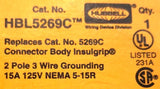 Hubbell HBL5269C Plug 2P 15A 125V NEMA 5-15R (Lot of 3)