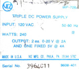 VIZ WP 708 Triple Supplyst DC Power Supply Input 120VAC 50-60Hz 240W