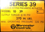 Worcester 10-39 Double-Acting Pneumatic Actuator 1/2 BMP W/ Lenz Gauge 0-5000psi