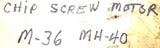 GTR Nissei MH-40 Chip Screw Motor 50-60Hz M-36