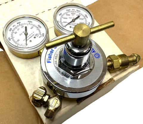 Fisher 10-572-Q Gas Regulator 3310228 W/ Two Gauges