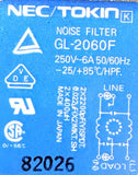 NEC Tokin GL-2060F Noise Filter 250V 6A 50-60Hz