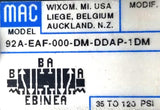MAC 92A-EAF-000-DM-DDAP-1DM Solenoid Valve 35-120psi W/ Two Coils DMB-DDAP-1DM