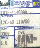 MAC 181B-114CAAA Solenoid Valve 6.8W 150psi